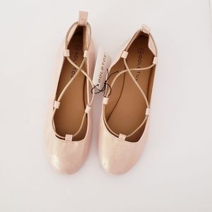 Gold toe rose gold flat shoes